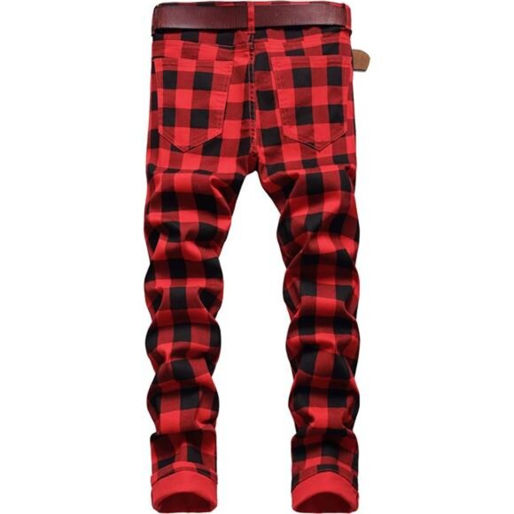 Men's Casual Stylish Straight Slim Fit Jeans Young Hiphop Skinny Denim Pants - Picture 2 of 6